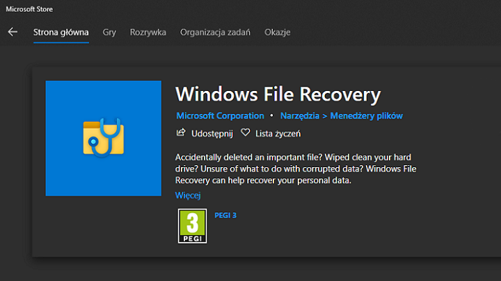 Microsoft umożliwił w Windows 10 darmowe odzyskiwanie danych - ilustracja #1