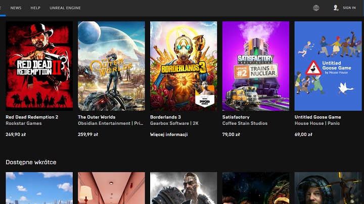W Epic Games Store nie brakuje produkcji, które „łapią” się na nową promocję. - Promocja w Epic Games Store – kup grę za 60 zł i odbierz kupon o wartości 40 zł - wiadomość - 2019-11-12