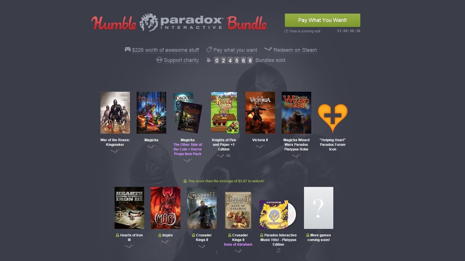 Tym razem do zgarnięcia w ramach Humble Bundle są świetne strategie od Paradox Interactive. - Wieści ze świata (Grandia II, Humble Paradox Bundle, Nvidia GRID, Hearthstone) 13/5/15 - wiadomość - 2015-05-13