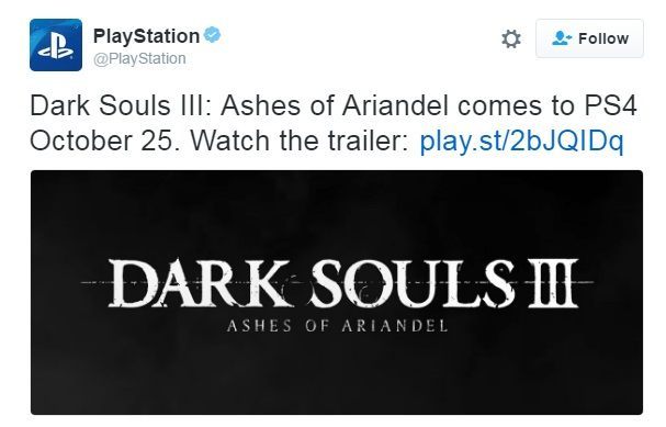 Nadchodzi Dark Souls III: Ashes of Ariandel / Źródło: PlayStation via IGN.