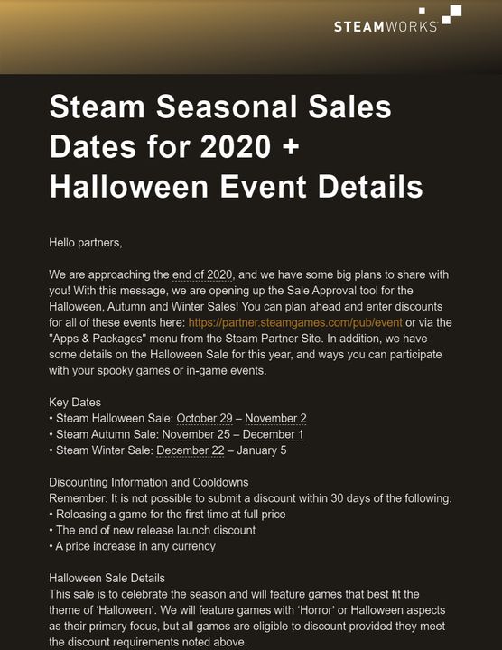 Wyprzedaże Steam – wyciekły daty Halloween, Autumn i Winter sale 2020 - ilustracja #2