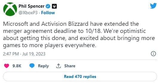 Microsoft i Activision Blizzard przedłużyły umowę o finalizacji fuzji - ilustracja #1
