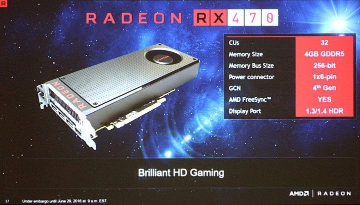 Specyfikacja Radeona RX 470. - AMD ogłasza karty Radeon RX 470 i RX 460 - wiadomość - 2016-07-13