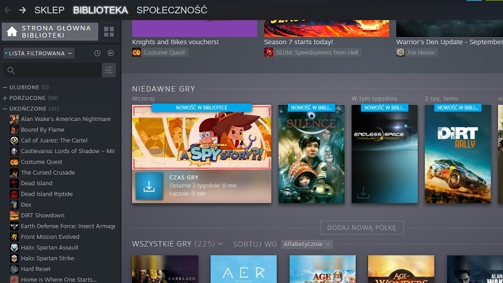 Nowa wersja Biblioteki Steam pozwala między innymi na układanie gier na osobnych „półkach”. - Ruszyła otwarta beta nowej Biblioteki Steam - wiadomość - 2019-09-17