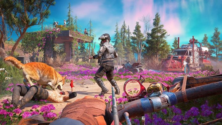 Postapokalipsa w Far Cry: New Dawn mieni się wszystkimi kolorami tęczy (z różowym na czele). - Far Cry New Dawn – sprawdź wymagania sprzętowe gry - wiadomość - 2019-01-15