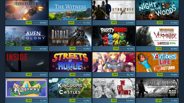 Właśnie ruszyła Jesienna Wyprzedaż na Steamie – pora oczyścić konta z zalegających pieniędzy. - Ruszyła Jesienna wyprzedaż oraz nominacje do Nagród Steam	 - wiadomość - 2017-11-22