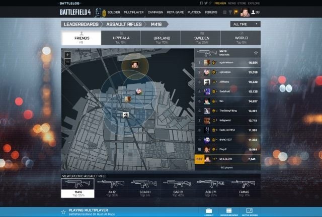 Minimapa wyświetlana z poziomu Battleloga. - Battlefield 4 – przedstawiono nową wersję Battleloga - wiadomość - 2013-07-26