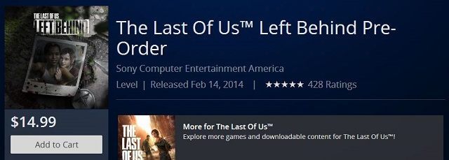 The Last of Us: Left Behind – karta produkcji w amerykańskim PlayStation Store. - The Last of Us: Left Behind ukaże się 14 lutego? - wiadomość - 2014-01-16