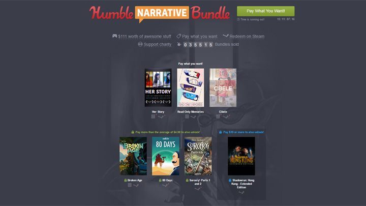 Promocja potrwa do 14 czerwca. - Nowe Humble Bundle (m.in. Her Story, Broken Age i Shadowrun: Hong Kong) - wiadomość - 2016-06-01