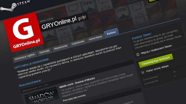 GRYOnline.pl zostało Kustoszem na usłudze Steam - ilustracja #1