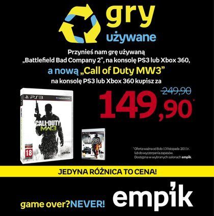 Zwróć Bad Company 2, kup taniej Call of Duty: Modern Warfare 3 – promocja w Empiku - ilustracja #1