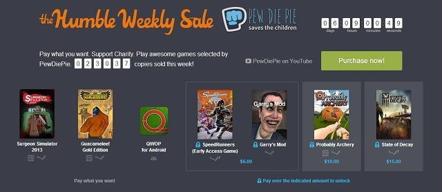 Nowe Humble Bundle z grami wybranymi przez PewDiePie. - Nowe The Humble Weekly Sale z grami od PewDiePie (m.in. Guacamelee! Gold Edition, State of Decay i Garry’s Mod) - wiadomość - 2014-04-11