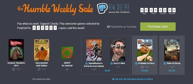 Nowe Humble Bundle z grami wybranymi przez PewDiePie. - Nowe The Humble Weekly Sale z grami od PewDiePie (m.in. Guacamelee! Gold Edition, State of Decay i Garry’s Mod) - wiadomość - 2014-04-11