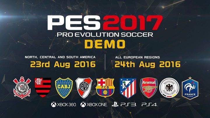 Demo Pro Evolution Soccer 2017 niestety nie pojawi się na PC-tach, a przynajmniej nie w najbliższym czasie. - Pro Evolution Soccer 2017 - nowy zwiastun i informacje o demie - wiadomość - 2016-08-18