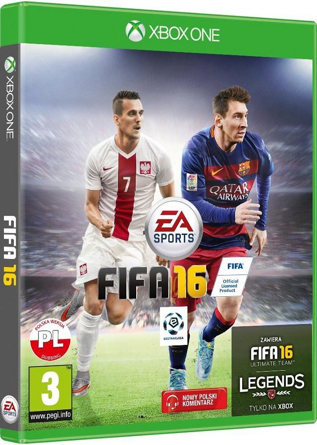 Okładka gry w wersji na konsolę Xbox One. - FIFA 16 - Arkadiusz Milik twarzą polskiego wydania gry - wiadomość - 2015-07-16