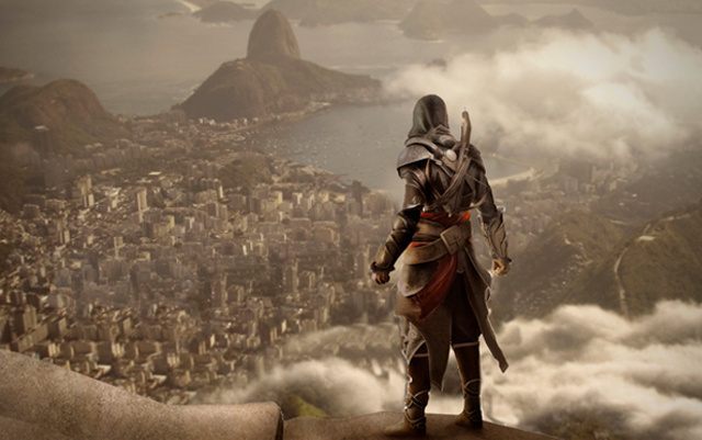 Fotomontaż – Asasyn spoglądający na Rio de Janeiro i zatokę Guanabara (źródło: TechTudo) - Kolejny Assassin’s Creed będzie osadzony w Brazylii? - wiadomość - 2012-12-10