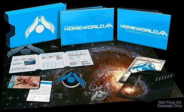 Wstępna wizualizacja edycji kolekcjonerskiej Homeworld Remastered Collection (stan końcowy może jeszcze ulec zmianie).