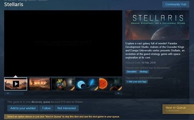 Stellaris na platformie Steam. Autor: Venderin. - Stellaris – zapowiedź nowej strategii studia Paradox jeszcze dzisiaj - wiadomość - 2015-08-06