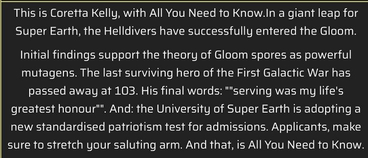 Źródło: elfengeschreynn / Reddit - Czyżby w Helldivers 2 zginął największy bohater Super Ziemi? Fani przerzucają się teoriami po szokującym komunikacie - wiadomość - 2025-09-18