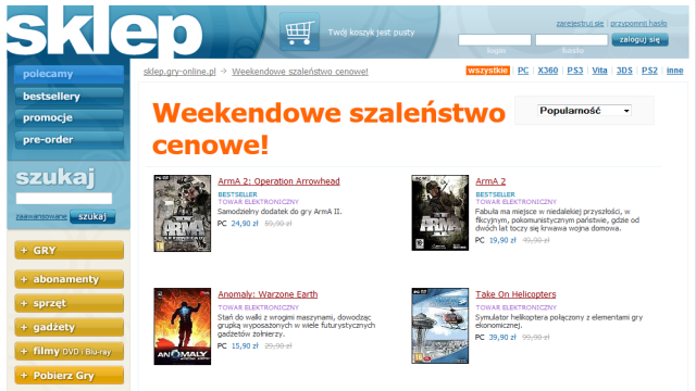 Weekendowe szaleństwo cenowe w Sklepie GRY-OnLine – ArmA II + Operation Arrowhead – 44,80 złotych - ilustracja #1