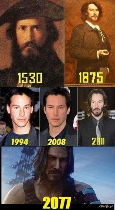 Jeden ze świeżych memów na temat wieku Keanu Reevesa.