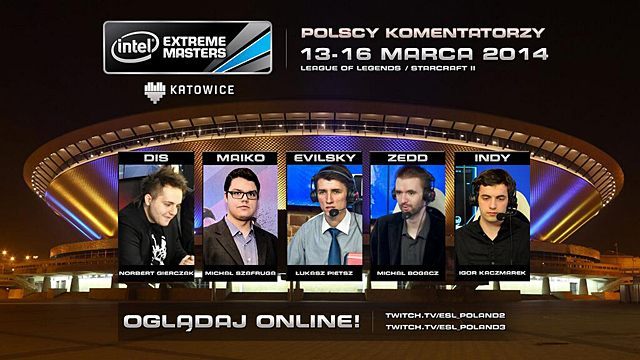 Zawody relacjonować będą najlepsi polscy i zagraniczni komentatorzy. - Intel Extreme Masters 2014 w Katowicach – wszystko co warto wiedzieć o finale ósmego sezonu - wiadomość - 2014-03-13