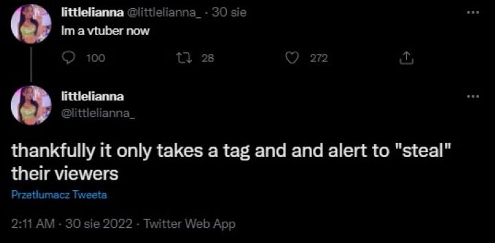 Basenowa streamerka kradła widzów VTuberom; otrzymała groźby śmierci - ilustracja #1