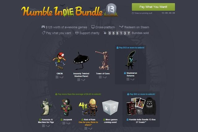 Oferta promocji Humble Indie Bundle 13. - Humble Indie Bundle 13 z grami niezależnymi (m.in. OlliOlli, Amnesia: A Machine for Pigs, Shadowrun Returns) - wiadomość - 2014-10-29