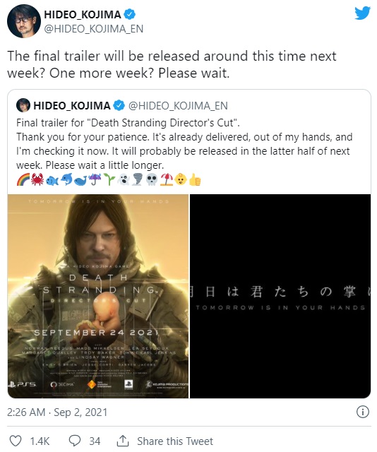 Kojima zapowiada trailer Death Stranding: Directors Cut - „włożyłem w niego całą duszę” - ilustracja #1