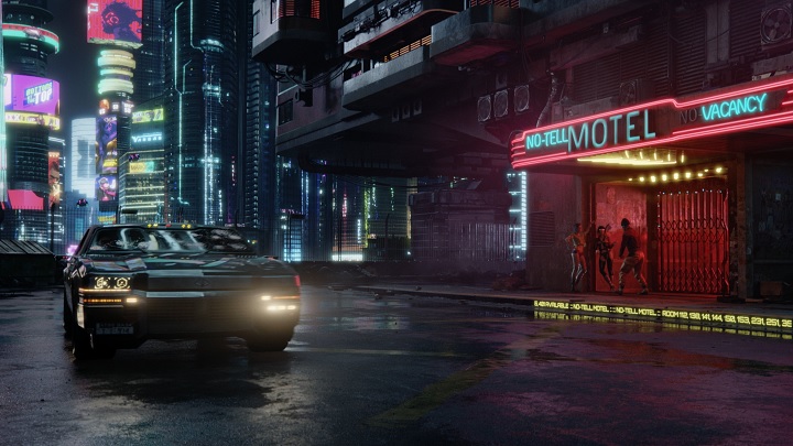 Po zmroku Night City będzie rozświetlone blaskiem wszechobecnych neonów. - Cyberpunk 2077 – konkrety z dema prezentowanego na targach E3 - wiadomość - 2019-06-12