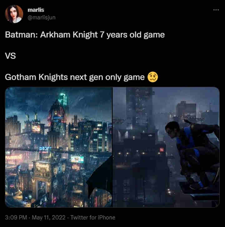 Grafika Gotham Knights porównana z Batman Arkham Knight - ilustracja #1
