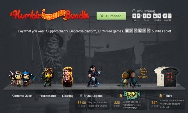 Najnowsza edycja akcji oferuje wyłącznie gry zespołu Double Fine. - Ruszyło nowe The Humble Bundle z grami studia Double Fine - wiadomość - 2013-05-08