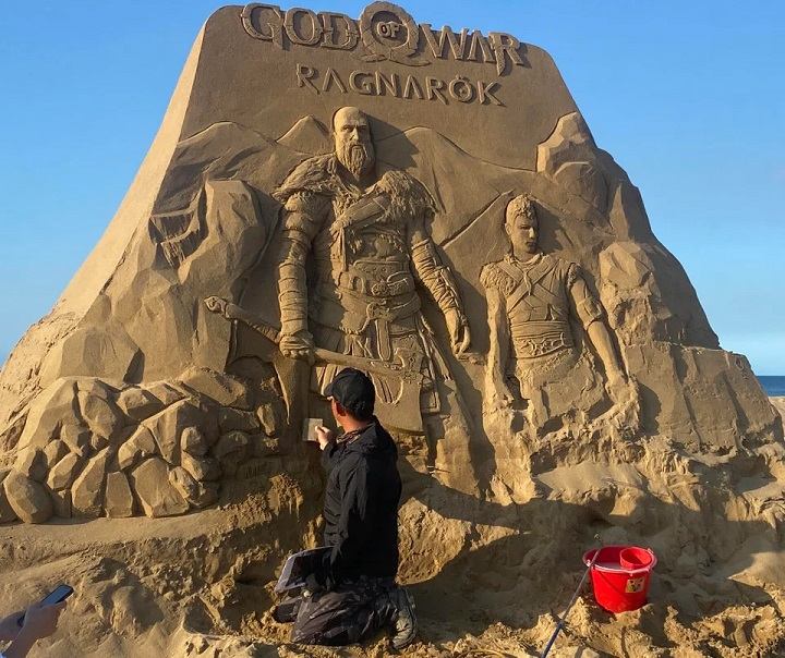 Imponująca rzeźba z piasku rozpala wyobraźnie fanów God of War - ilustracja #1