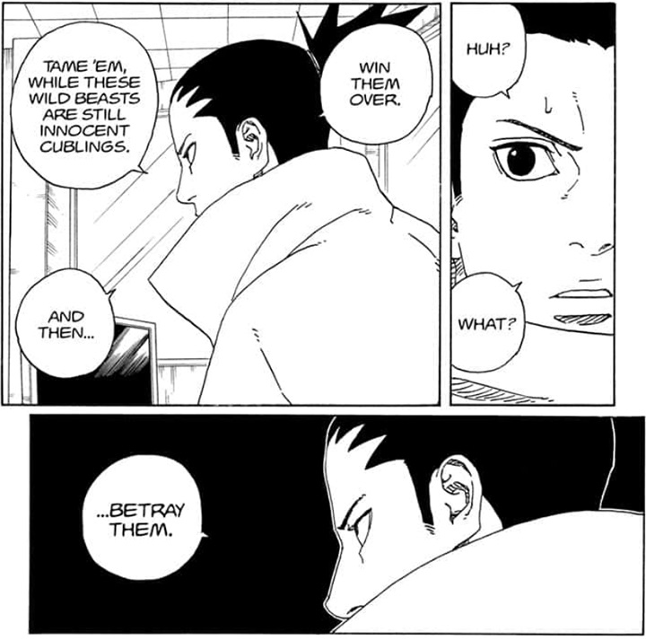 Boruto: Two Blue Vortex, Masashi Kishimoto i Mikio Ikemoto, Shueisha, 2023 - „Zimny i bezduszny, jak powinien być shinobi”. Shikamaru w Boruto: Two Blue Vortex pokazuje, że jest zupełnie innym Hokage niż Naruto, a fani są zachwyceni - wiadomość - 2024-12-20