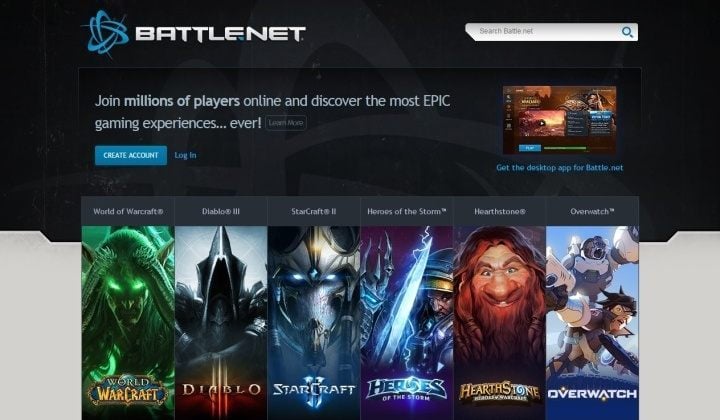 Strona główna Battle.netu, jeszcze przed zmianą nazwy. - Koniec z Battle.netem – Blizzard zmienia nazwę centralnej usługi sieciowej - wiadomość - 2016-09-22