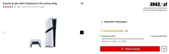 Źródło: Media Markt - PS5 Pro taniej w Polsce na Black Friday. Sprawdzamy przecieki dotyczące promocji na konsolę - wiadomość - 2025-11-21