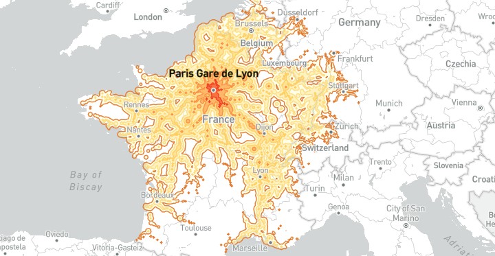 Jak daleko dojedziesz pociągiem w 5 godzin - interaktywna mapka - ilustracja #3