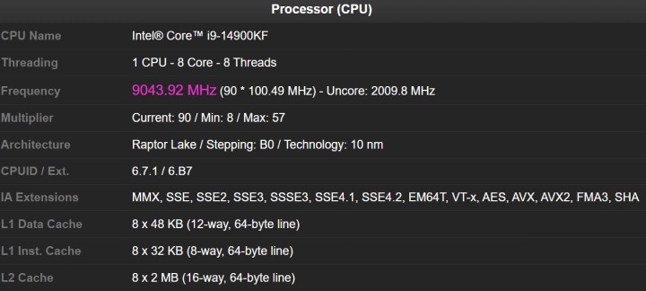 Nawet 9,1 GHz; Intel Core i9-14900KF podkręcony w laboratorium ASUS-a - ilustracja #2