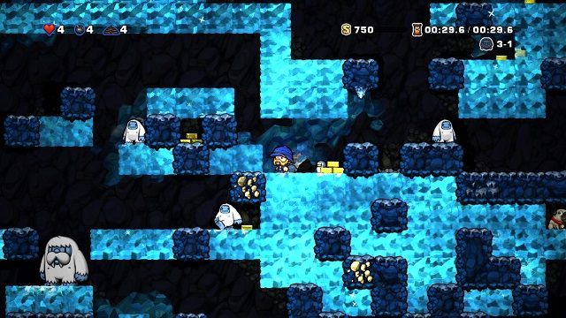 W Spelunky trafimy m.in. do lodowej krainy. - PlayStation 4 - 12 kolejnych gier niezależnych zmierza na konsolę (m.in. Spelunky, Apotheon i Nidhogg) - wiadomość - 2014-05-01