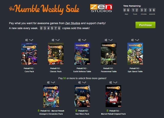 The Humble Weekly Sale z grami firmy Zen Studios. - Nowe The Humble Weekly Sale (tematyczne stoły do Pinball FX 2) - wiadomość - 2013-11-22