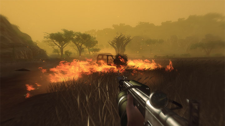 Far Cry 2 imponował dynamicznym systemem rozprzestrzeniania się ognia. Źródło fot. Ubisoft. - Seria Far Cry ma już 20 lat, wspominamy bogatą historię przebojowego cyklu - wiadomość - 2024-03-22