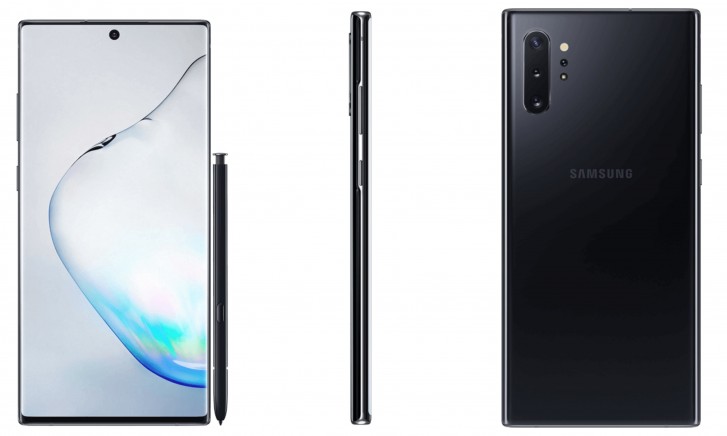 Rendery Samsunga Galaxy Note10 – wariant czarny. Zdjęcie: mysmartprice.