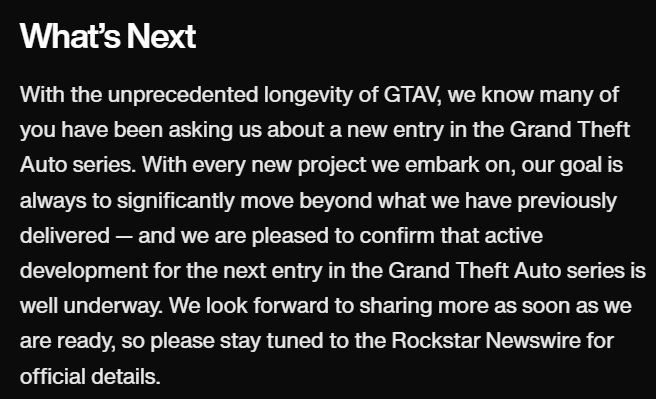 Rockstar potwierdza, że GTA 6 jest w drodze - ilustracja #1