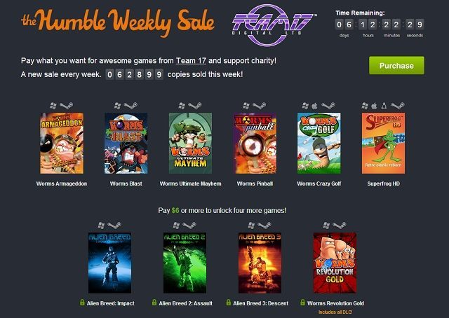 The Humble Weekly Sale od Team 17. - Nowe The Humble Weekly Sale (m.in. Superfrog HD oraz serie Worms i Alien Breed) - wiadomość - 2013-11-01