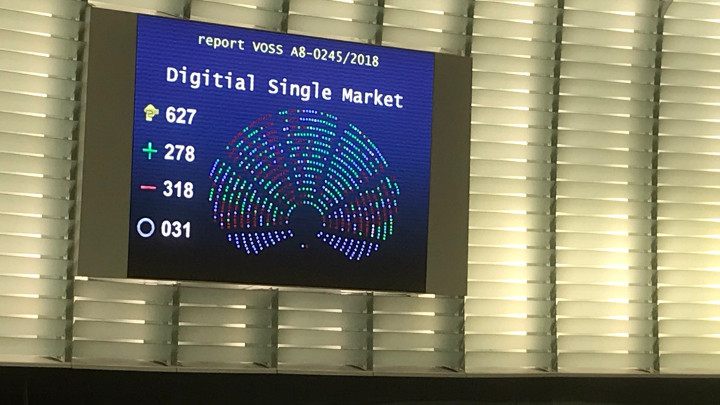 Większość głosujących wykazała sprzeciw (Źródło: Tomasz Poręba). - ACTA 2 opóźnione przez Parlament Europejski - wiadomość - 2018-07-06