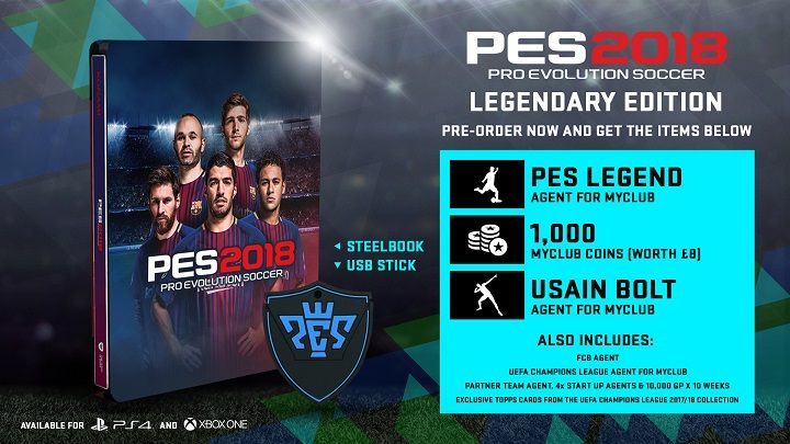 Wraz z ujawnieniem Suareza jako twarzy tegorocznego PES-a, Konami zaprezentowało też zawartość Legendary Edition. - Luis Suarez trafia na okładkę Pro Evolution Soccer 2018 - wiadomość - 2017-07-14