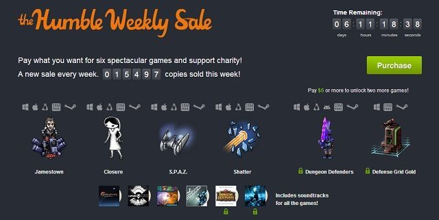 The Humble Weekly Sale z grami niezależnymi. - Nowe The Humble Weekly Sale (m.in. Closure, Dungeon Defenders i Jamestown) - wiadomość - 2013-11-29