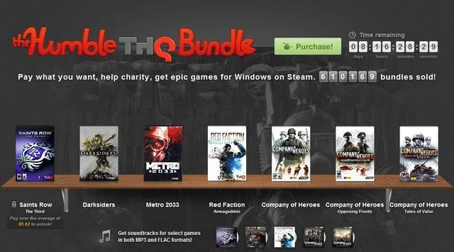 Ponad 3 miliony na koncie i sporo czasu do końca akcji – sukces The Humble THQ Bundle. - The Humble THQ Bundle – ponad 3 miliony dolarów na koncie i poprawa sytuacji THQ na giełdzie - wiadomość - 2012-12-04