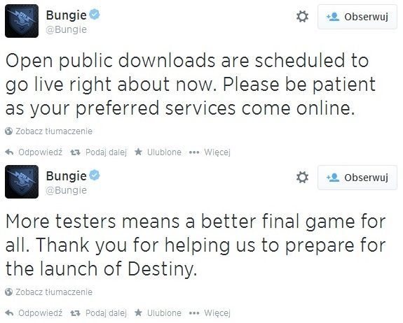 Bungie zaprasza wszystkich graczy do wzięcia udziału w testach gry Destiny.