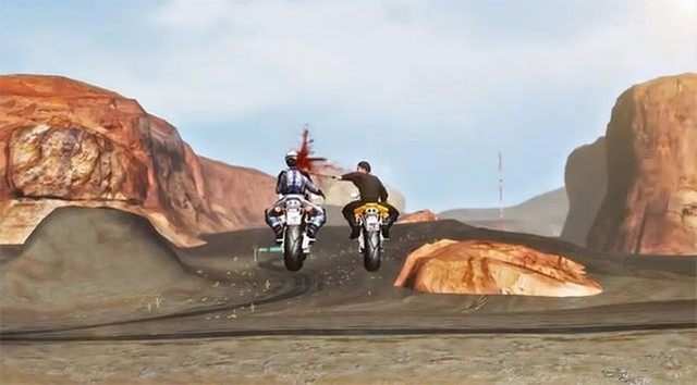 Jeden ze sposób wyeliminowania konkurencyjnego motocyklisty. - Road Redemption - ruszył Kickstarter brutalnych gry o brutalnych wyścigach motocyklowych - wiadomość - 2013-04-13
